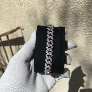 Diamond-Cut Cuban Link Bracelet - Silver Tone